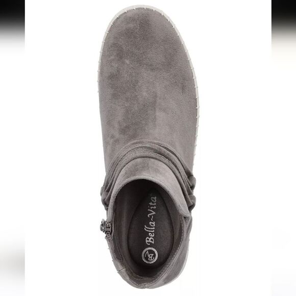 New BELLA VITA Women's Falynn Booties suede gray high top casual zipper sneakers - Picture 5 of 7